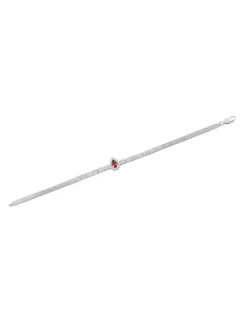 Akis Yakut Taşlı Su Yolu Bayan Gümüş Bileklik