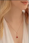 Zirkon Taşlı Rose Gül Çiçeği Model 2 Kadın Gümüş Kolye Gklglcckmd2-ros