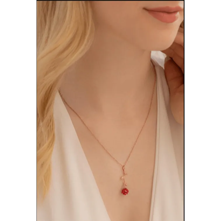 Zirkon Taşlı Rose Gül Çiçeği Model 2 Kadın Gümüş Kolye Gklglcckmd2-ros Zirkon Taşlı Rose Gül Çiçeği Model 2 Kadın Gümüş Kolye Gklglcckmd2-ros