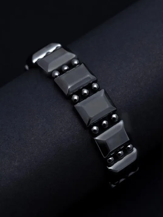 Doğal Hematit Taşlı Erkek Bileklik