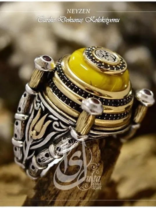 İslam Usta Tasarımı Neyzen Gümüş Erkek Yüzük