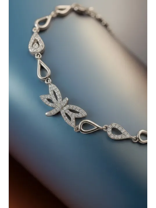 Kadın Gümüş Bileklik - Yusufçuk Model Damla Motifli Gümüş Bilezik Kadın Gümüş Bileklik - Yusufçuk Model Damla Motifli Gümüş Bilezik