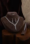 Bengi Bayan Zirkon Taşlı Gümüş Su Yolu Set - Kolye, Bileklik, Küpe, Yüzük
