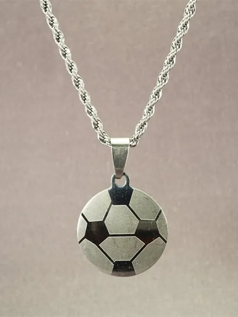 OttoMan Futbol Topu Erkek Çelik Kolye Zincir