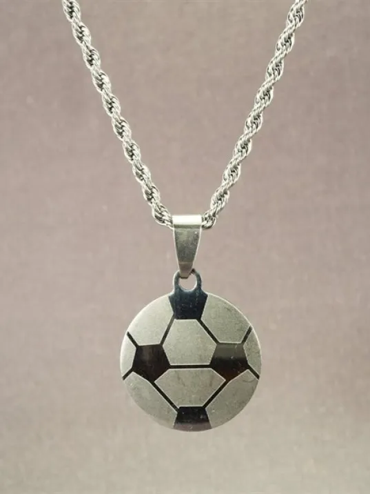 OttoMan Futbol Topu Erkek Çelik Kolye Zincir