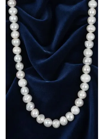 Gerçek Dizi İnci - 7mm Doğal Beyaz Yanar Dönerli Tatlısu Yuvarlak İnci Takı Yapım Malzemesi