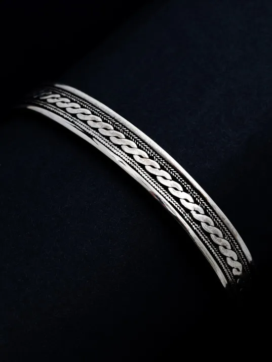 Erkek Gümüş Bileklik - Gümüş Otantik Tasarım Model 2 Erkek kelepçe