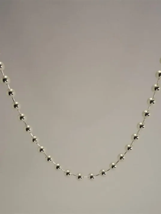 Top Zincir Gümüş Erkek Bayan Kolye Zincir Orta Kalınlıkta