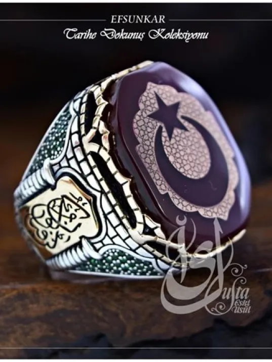 İslam Usta Tasarımı Efsunkar Gümüş Erkek Yüzük