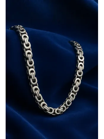 Erkek Çelik Kolye - 8mm Euro Kral Zincir Kalın Model