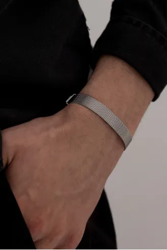Paslanmaz Çelik Örme Erkek Bayan Unisex Bileklik İnce Model
