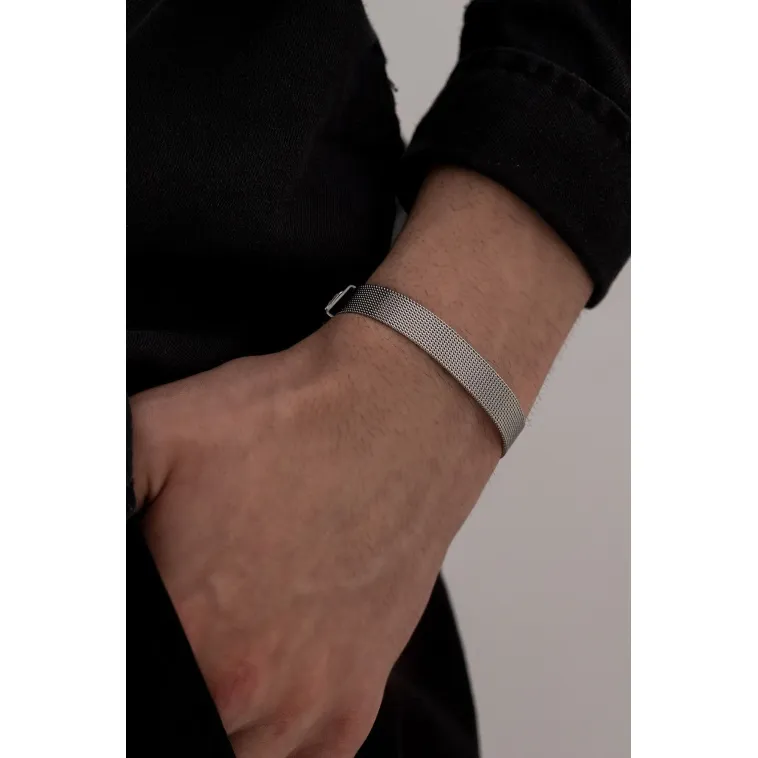 Paslanmaz Çelik Örme Erkek Bayan Unisex Bileklik İnce Model