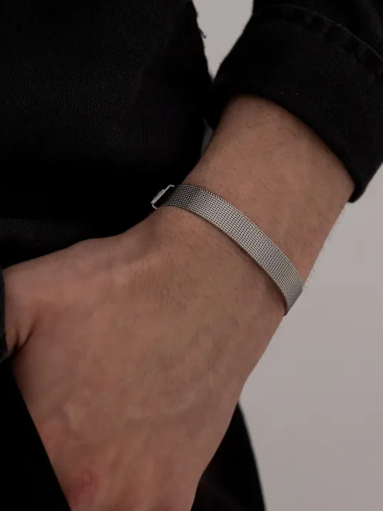 Paslanmaz Çelik Örme Erkek Bayan Unisex Bileklik İnce Model
