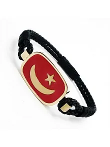 Son Osmanlı Sancağı Çelik Deri Erkek Bileklik