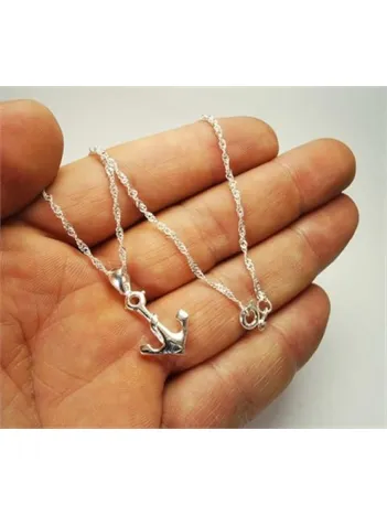 Gemi Çapası Gümüş Bayan Kolye Küçük Boy