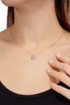 Kadın Gümüş Kolye - Swarovski Taşlı Zirconia Pırlanta Motifli Kadın Kolye