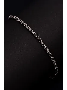 Erkek Gümüş Bileklik - 3mm Arnavut Zinciri Gümüş Bileklik