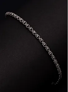 Erkek Gümüş Bileklik - 3mm Arnavut Zinciri Gümüş Bileklik