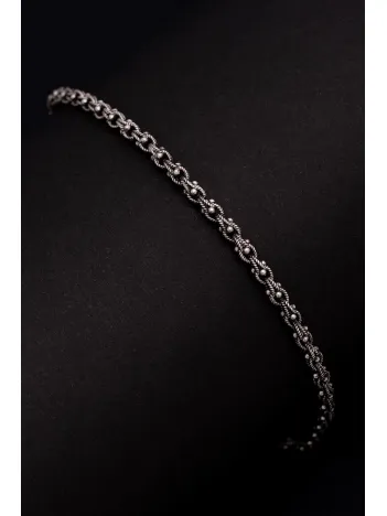 Erkek Gümüş Bileklik - 3mm Arnavut Zinciri Gümüş Bileklik