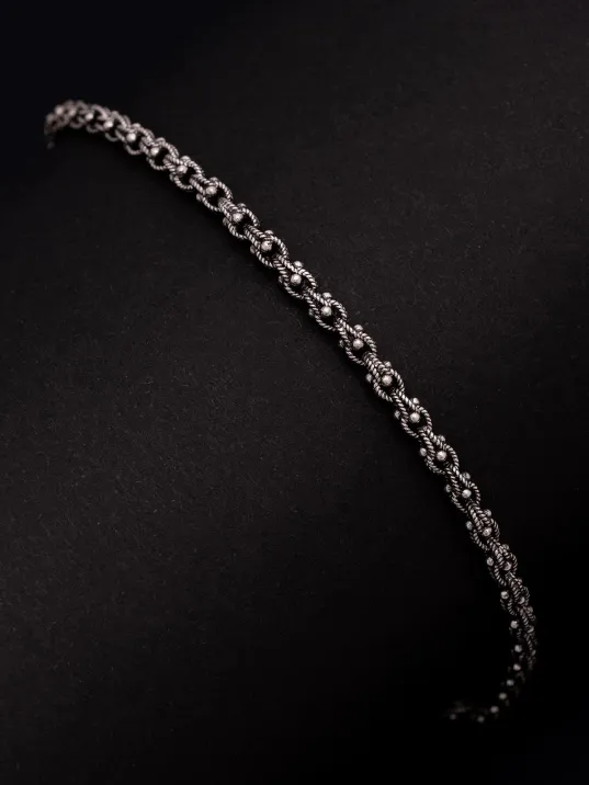 Erkek Gümüş Bileklik - 3mm Arnavut Zinciri Gümüş Bileklik