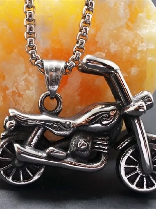 OttoMan Chopper Motorcu Motosiklet Çelik Erkek Kolye Zincir
