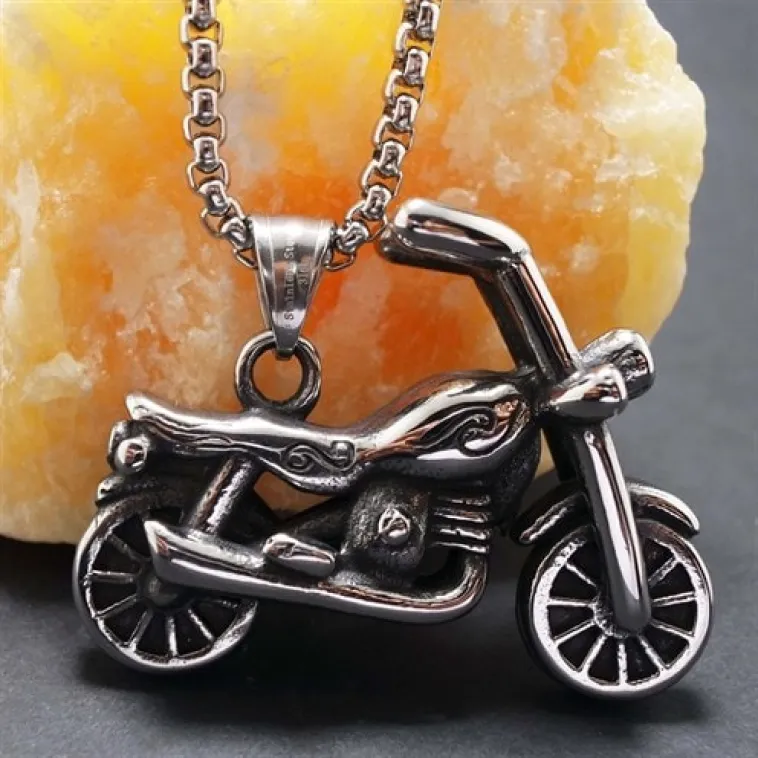 OttoMan Chopper Motorcu Motosiklet Çelik Erkek Kolye Zincir