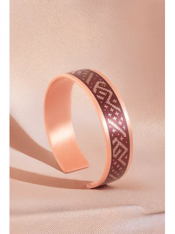 Kadın Bakır Bileklik - Eve Model Özel Baskı Metal Kutu Ve Kuvars Taşı