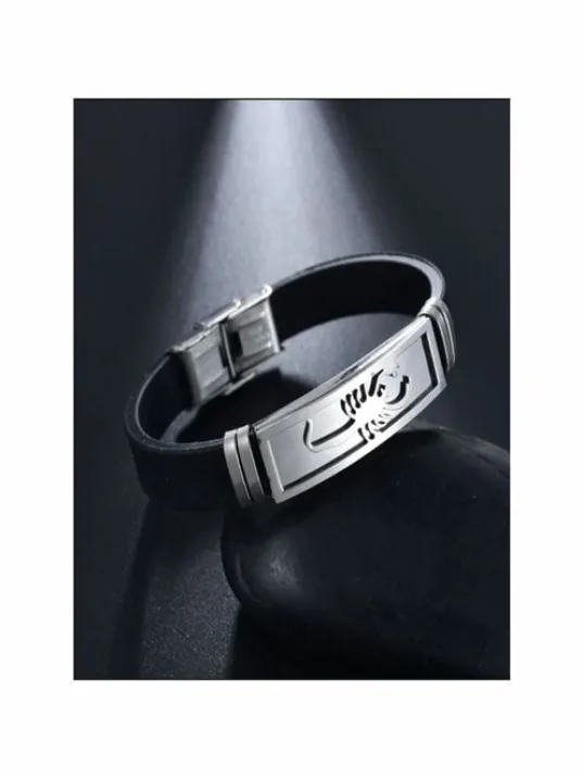 Akrep Figürlü Deri Kauçuk Çelik Erkek Bileklik Akrep Figürlü Deri Kauçuk Çelik Erkek Bileklik