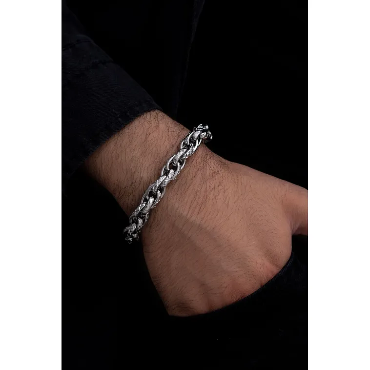 Erkek Çelik Bileklik - Sarmal Model Çelik Bileklik Erkek Çelik Bileklik - Sarmal Model Çelik Bileklik
