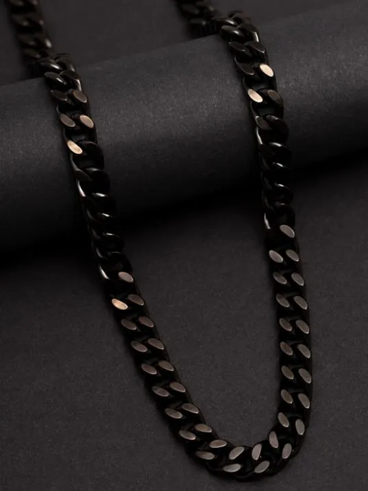 Siyah Çelik Gurmet Erkek Kolye Zincir CKLSYHGURMT