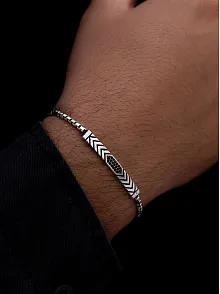Erkek Gümüş Bileklik - Küp Zincirli Omega Model 3 Gümüş Bileklik