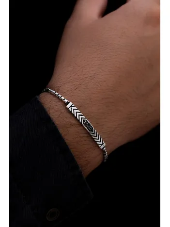 Erkek Gümüş Bileklik - Küp Zincirli Omega Model 3 Gümüş Bileklik