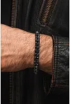 Erkek Kadın Doğal Taş Bileklik - Siyah Hematit Doğal Taşlı Makrome Yuvarlak Model Unisex Bileklik
