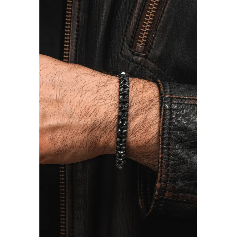 Erkek Kadın Doğal Taş Bileklik - Siyah Hematit Doğal Taşlı Makrome Yuvarlak Model Unisex Bileklik Erkek Kadın Doğal Taş Bileklik - Siyah Hematit Doğal Taşlı Makrome Yuvarlak Model Unisex Bileklik