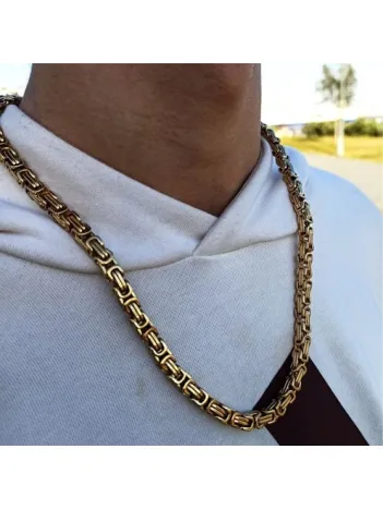 Erkek Paslanmaz Sarı Çelik Kolye