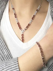 Zultanit Taşlı Gümüş Su Yolu Set - Kolye, Bileklik