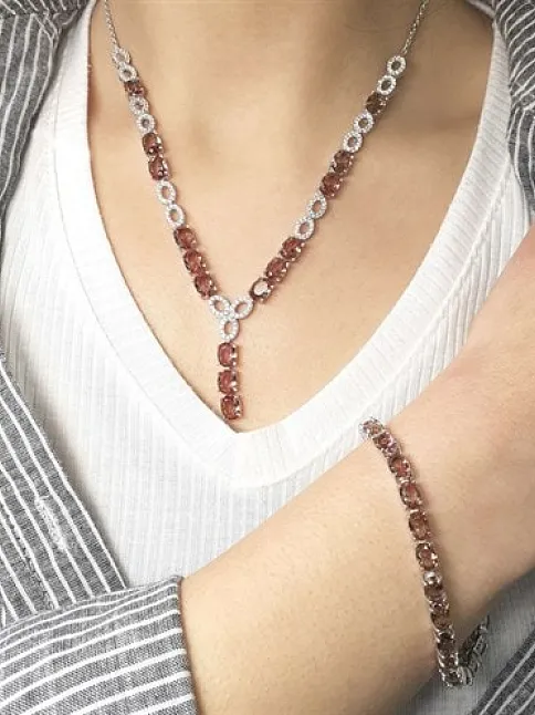 Zultanit Taşlı Gümüş Su Yolu Set - Kolye, Bileklik