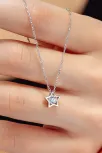 Kadın Gümüş Kolye - Swarovski Taşlı Zirconia İçi Taşlı Yıldız Motifli Kadın Kolye