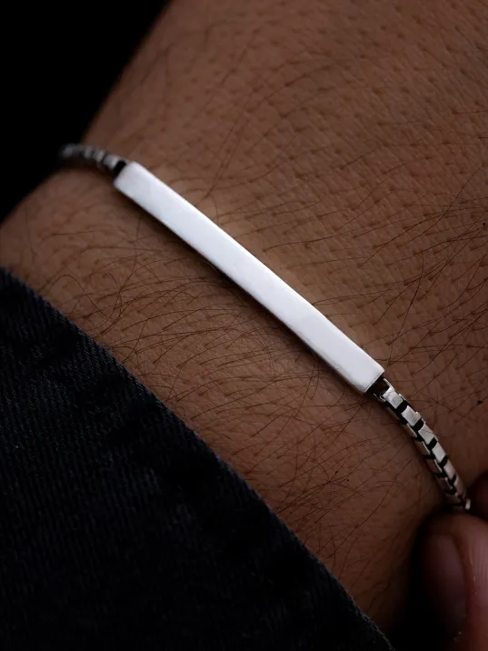 Erkek Gümüş Bileklik - Küp Zincirli Blok Model Gümüş Bileklik Erkek Gümüş Bileklik - Küp Zincirli Blok Model Gümüş Bileklik