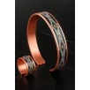 Kadın Bakır Bileklik Yüzük Set - Nikita Model Özel Baskı Metal Kutu Ve Kuvars Taşı Kadın Bakır Bileklik Yüzük Set - Nikita Model Özel Baskı Metal Kutu Ve Kuvars Taşı