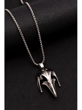 Erkek Kolye - Kuzgun Kafası Model Erkek Çelik Kolye - 316 L Paslanmaz Çelik Erkek Kolye - Kuzgun Kafası Model Erkek Çelik Kolye - 316 L Paslanmaz Çelik