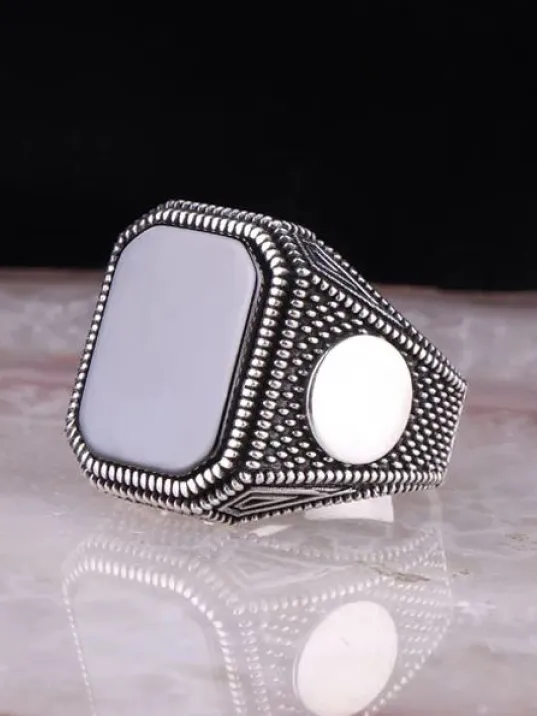 Erkek Gümüş Yüzük - Oniks Taşlı Erkek Yüzük