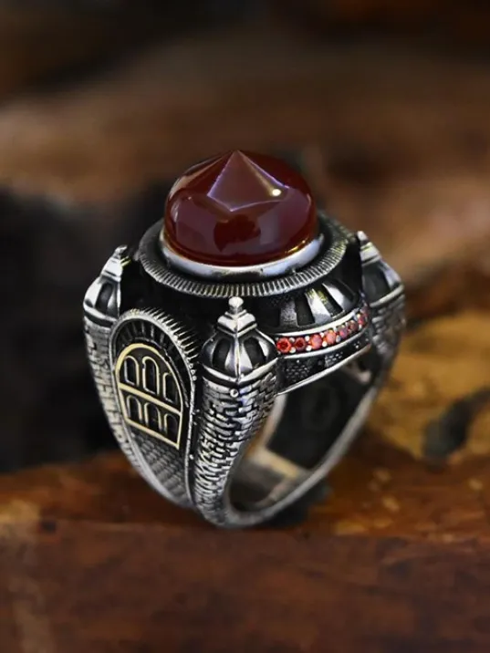 İslam Usta Tasarımı Al Kubbe Model Gümüş Erkek Yüzük GYZISLMSTM1-GMS İslam Usta Tasarımı Al Kubbe Model Gümüş Erkek Yüzük GYZISLMSTM1-GMS