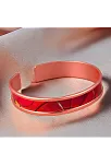 Kadın Bakır Bileklik Yüzük Set - Sunny Model Özel Baskı Metal Kutu Ve Kuvars Taşı