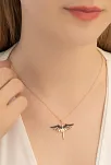 Kadın Gümüş Kolye - Kadın Mikail Kılıcı Rose Renk Model Gümüş Kolye