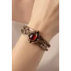 Kadın Bakır Bileklik - Kırmızı Akik Taşlı Damla Model Kadın Bilezik Metal Kutu ve Doğal Taşlar Kadın Bakır Bileklik - Kırmızı Akik Taşlı Damla Model Kadın Bilezik Metal Kutu ve Doğal Taşlar