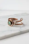 Kadın Bakır Bileklik - Aventurin Taşı Burgu Model Kadın Bilezik Metal Kutu ve Doğal Taşlar