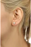 Kadın Gümüş Küpe - 6 mm 925 Ayar Gümüş Top Küpe