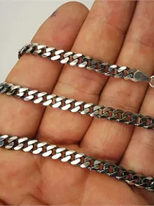 OKSİTLİ GURMET ERKEK GÜMÜŞ KOLYE ZİNCİR İNCE MOD