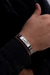 Erkek Çelik Bileklik - Mustafa Kemal Atatürk İmzalı Hasır Model Çelik Bileklik